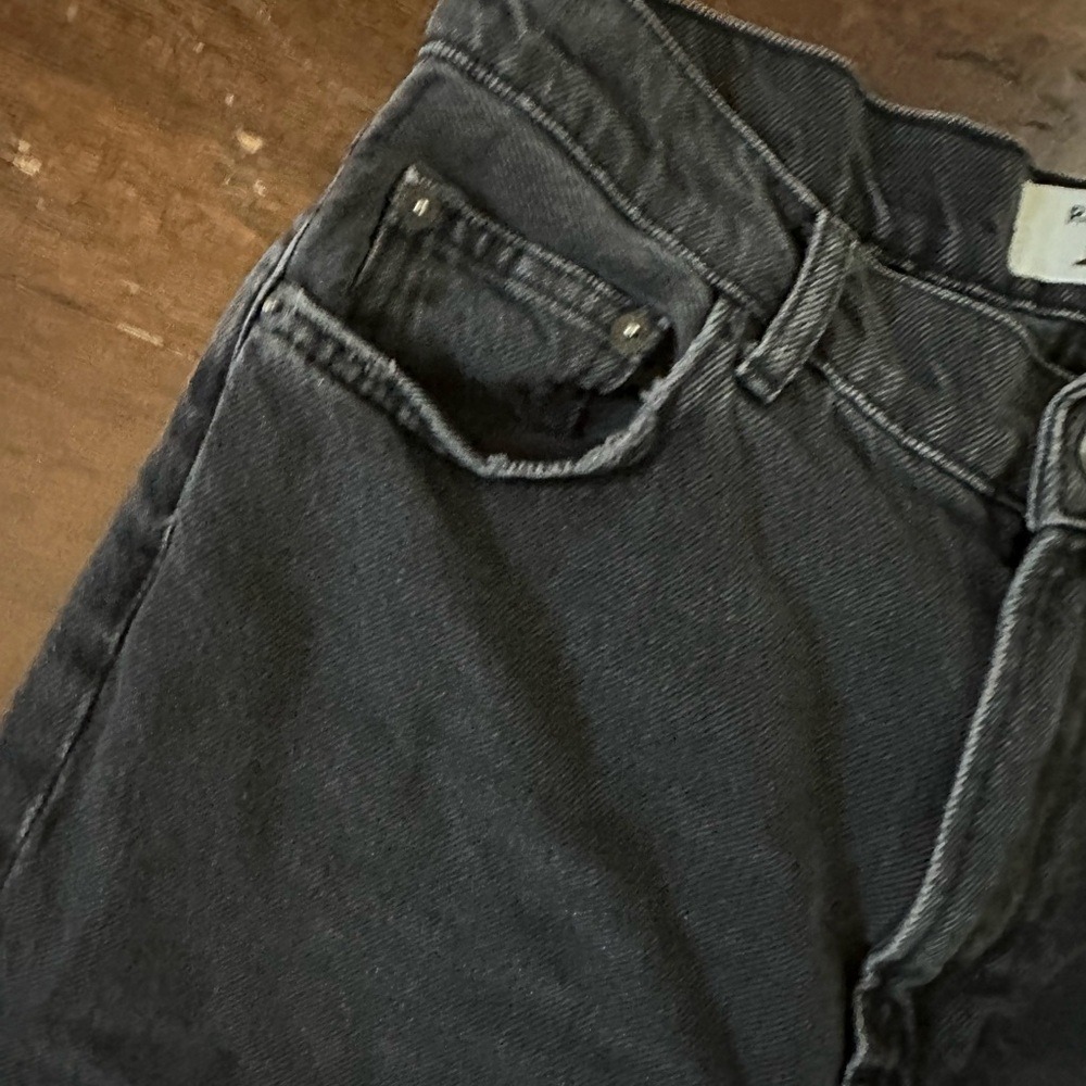 Reformation-black distressed jeans straight leg size 26 - Picture 12 of 12